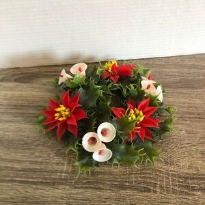Vtg Kitchy MCM Faux Holly Wreath